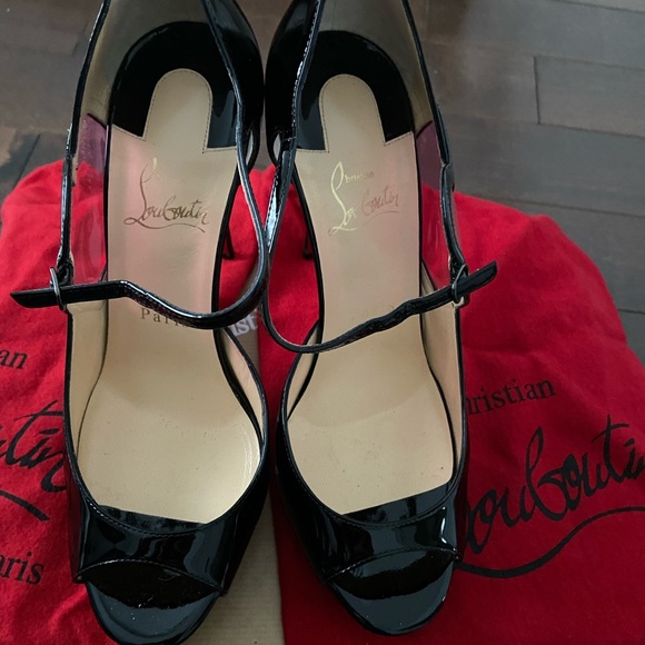 Original collectors Louboutin heart black patent leather peep toe - Picture 6 of 9